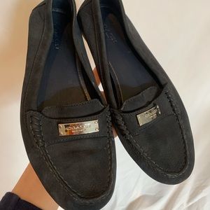 COACH Fredrica Navy suede loafers